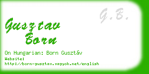 gusztav born business card