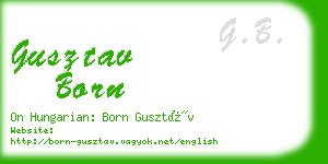 gusztav born business card